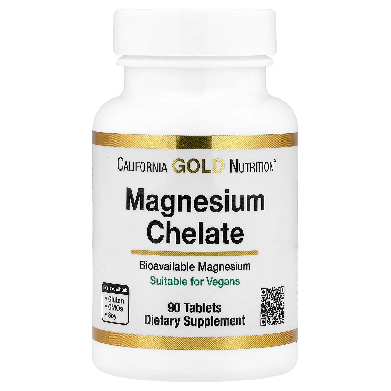 California Gold Nutrition Magnesium Chelate with Calcium, 90 Tablets