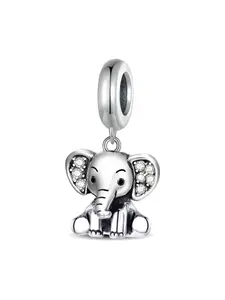 Cute Elephant Design Pendant, Rhinestone Decorated Pendant for Bracelet & Necklace Making, Fashion Accessories for Women & Girls, Rhinestone Pendant Jewelry, Diy Jewelry Accessories