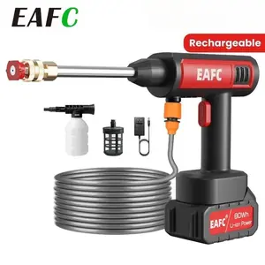 [Local Delivery] 110V US Plug minicar Cordless High Pressure Washer 20000mAh Rechargeable Lithium Car Wash Water-Gun Battery Portable Electric Water Gun for Car Wash, Home, Floor