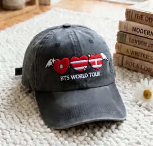 Arirang Embroidered Washed Cotton Cap, gift for fan