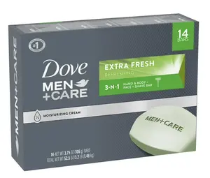 Dove Men+Care Body and Face Bar Soap Extra Fresh 3.75 oz 14 Pack Cleansing Bars