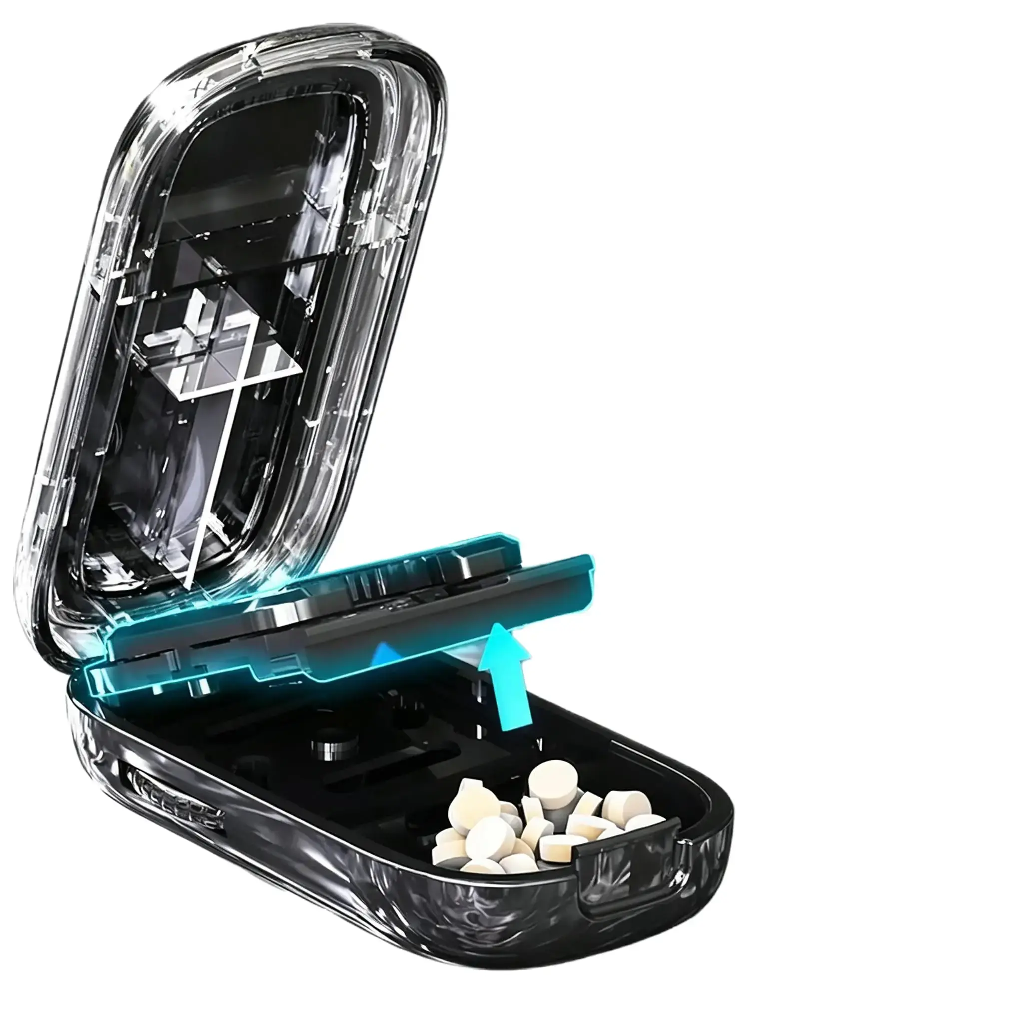 Precision Pill Cutter with Built-In Storage Case, Adjustable Tablet Splitter for Small Tiny Pills, Clean Even Cuts, BPA-Free Food Safe Portable Travel Pill Divider, Daily Medication Tool for Elderly Seniors,dorm essentials,home decor