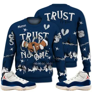 2025 Retro Rare Air 11s Sweater, Sweatshirt Tattoo Trust No One Outfits Streetwear Unisex Sneaker Matching Tee Fabric Hoodie Menswear Acrylic Tops Wool