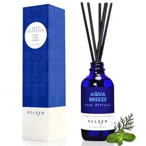 Reed Diffuser Set, Aqua Breeze Scented Oil Diffuser with Sticks, Long-Lasting Home Fragrance Reed Diffusers for Bathroom Office Shelf, Room Fresheners 3.7 Oz