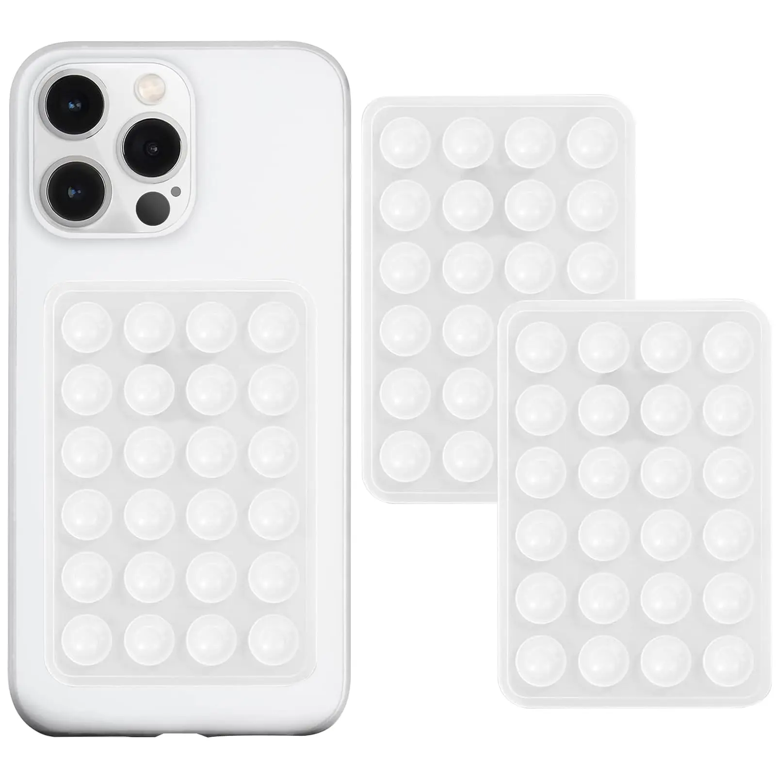 2PCS Case Mount Adhesive Phone Accessory for Smartphones Hands-Free Mirror Shower Phone Holder