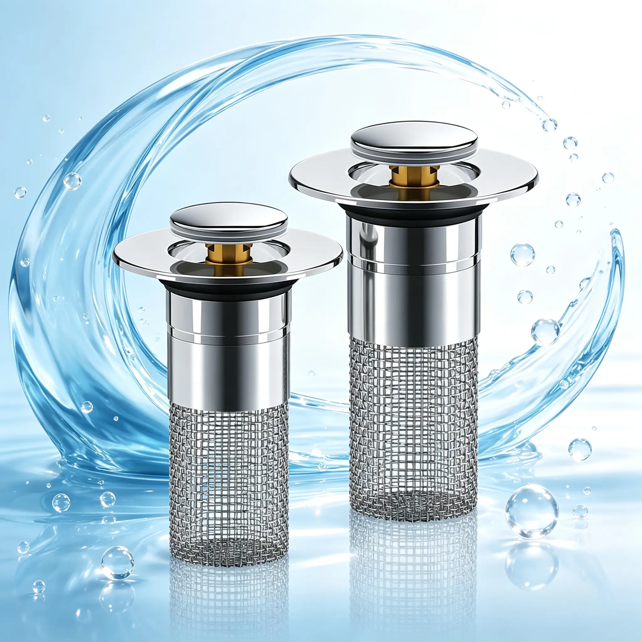Stainless Steel Hair Catcher Strainer，Bathroom Sink Stopper Hair Catcher, Universal Pop Up Sink Drain Filter with Stainless Steel Basket, Anti Clog Bathroom Essentials summerwins
