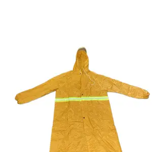 High-Visibility Waterproof Raincoat with Hood for Rainy Days - Durable Lightweight Material, Reflective Safety Stripe, Drawstring Hood, Snap-Button Closure
