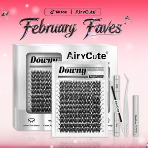 Downy | AiryCute Volume Lashes DIY False Eyelashes for Bold Dramatic Look | Lyra Style Lashes with Ultra-Dense, Waterproof, Long-Lasting Lashes | Lyra | Beginner-Friendly DIY Lashes for a Flawless, Voluminous Look | Trendy & Must-Have Clusters