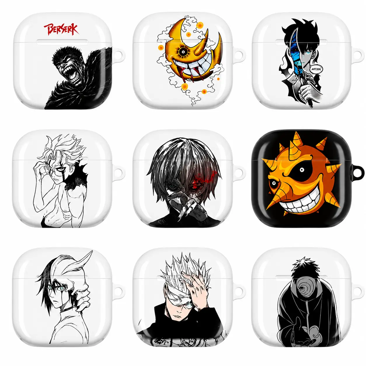 Anime Sharingan Eyes AirPods Case - Sasuke Itachi Kakashi Obito Manga Red Eye Panel Protective Cover for AirPods Pro 2 1 3 4