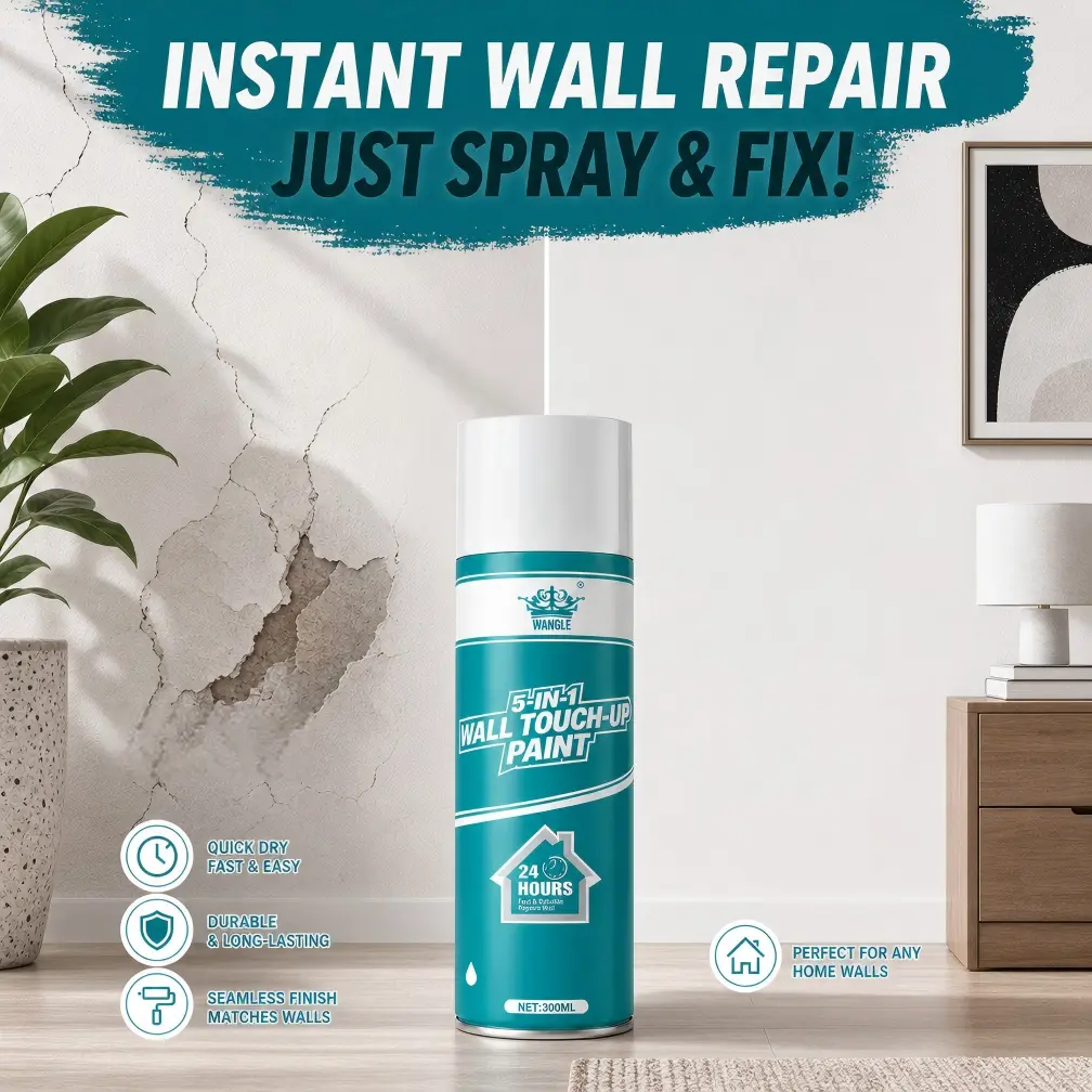 White Self-Priming Latex Coating Drywall Touch-Up Spray - DIY Users' Household Tool for Indoor Walls, Masks Minor Stains, Conceals Surface Imperfections, Wall Patching & Renovation