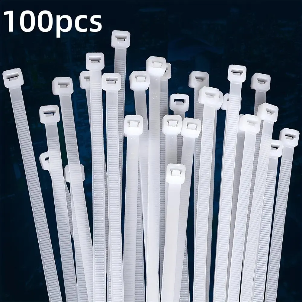 Premium White Cable Zip Tie, 100pcs Durable Self-locking Nylon Wire Tie, Weatherproof Tensile Strength Tie for Home Indoor & Outdoor Use Installation