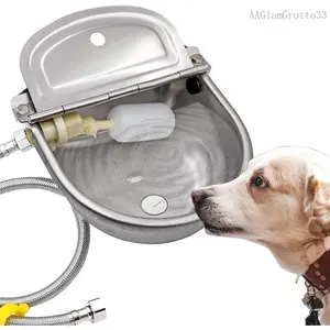 Automatic Dog Water Bowl Dispenser Large Size Pet Waterer Feeder Stainless-Steel Water Trough for Poultry and Small LivestockFFApexActive6AAGlamGrotto33