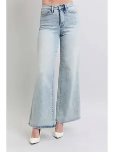 Judy Blue High Waisted Tummy Control Retro Wide Jeans