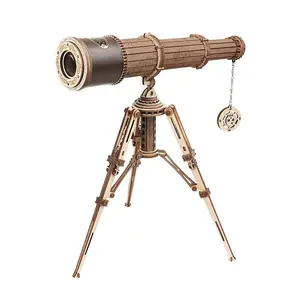 【self-assembly puzzle】ROKR Monocular Telescope ST004 3D Wooden Puzzle-DIY Kits for Adults-Wooden Monocular Telescope Science Gifts Kits for Adults Kids