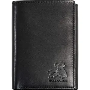 BULL GUARD Genuine Nappa Leather Trifold Wallet for Men RFID and ID Window BULL GUARD