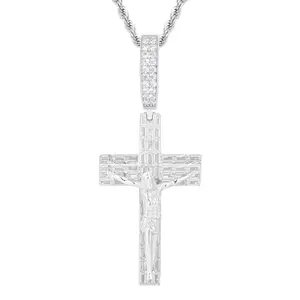 【#P644】Crucifixion Jesus Cross Pendant UCCIYO S925 Sterling Silver Synthetic Moissanite Pendant Necklace for Women Men Hip Hop Jewelry Gift