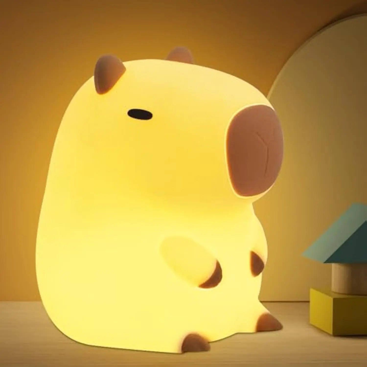 Capybara Night Lamp, Capybara for Loved Ones and Friends, Capybara Light Gift, ABS+SIL, Touch Control, Portable Rechargeable Dimmable, Best Choice for Gift Giving (Capybara) Flower Design Lamp