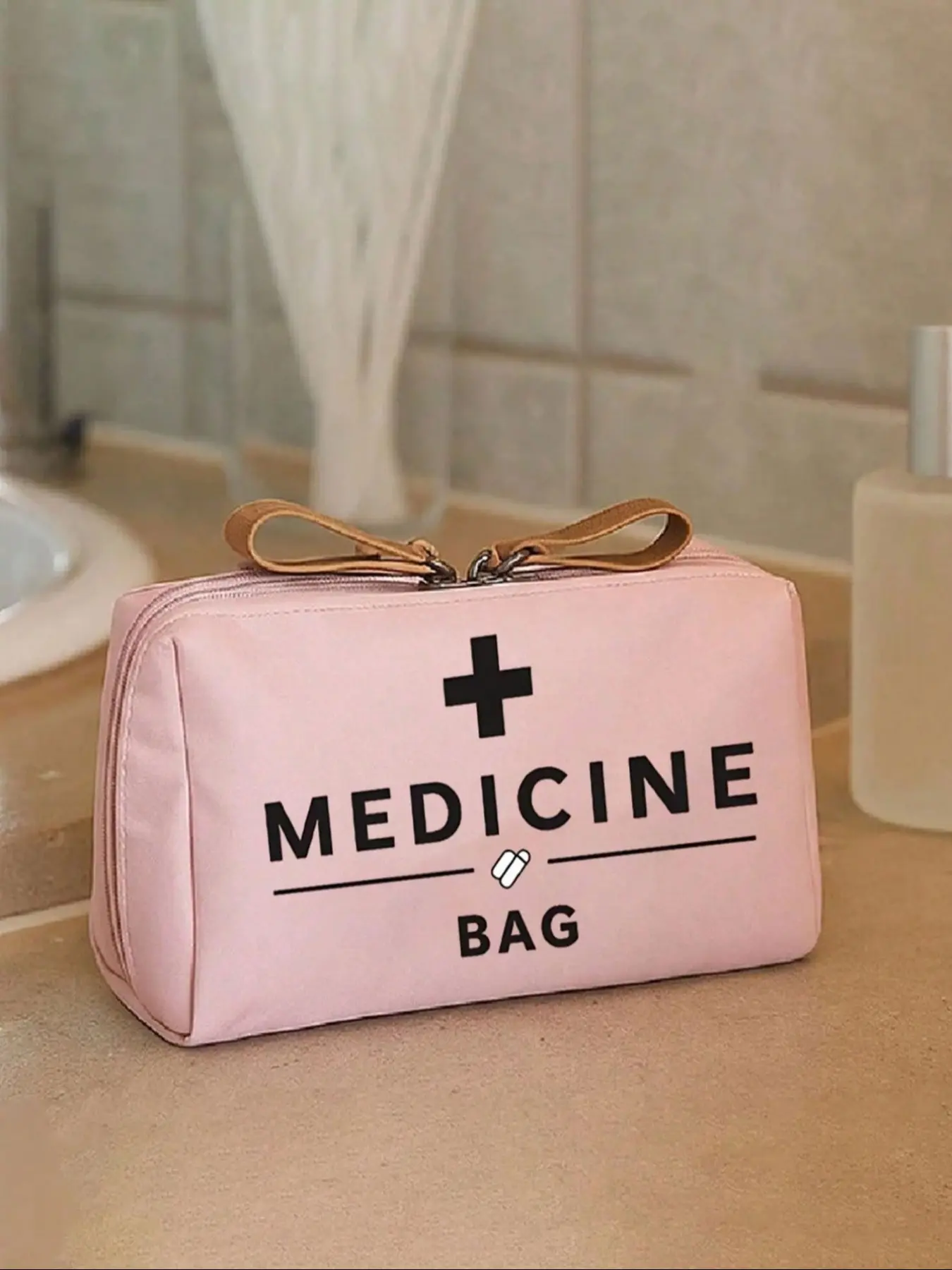 Portable Medicine Pouch, Large Capacity First Aid Kit, Retro Medicine Bag for Women, Compact Medicine Box, Camping Outdoor Emergency Medical Bag, Medical Kits, Travel Friendly Kit