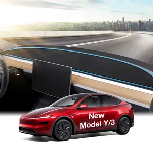 WIGOO Anti-Glare Car Dashboard Cover for Tesla Model Y/3, Anti-slip Sunshield Protector, Premium Suede Dash Mat Pad, Car Interior Accessories