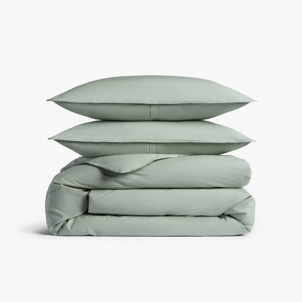 Parachute Casual Organic Cotton Queen Duvet Cover & 2 Shams Bed Set, Comfy Bedding Sets