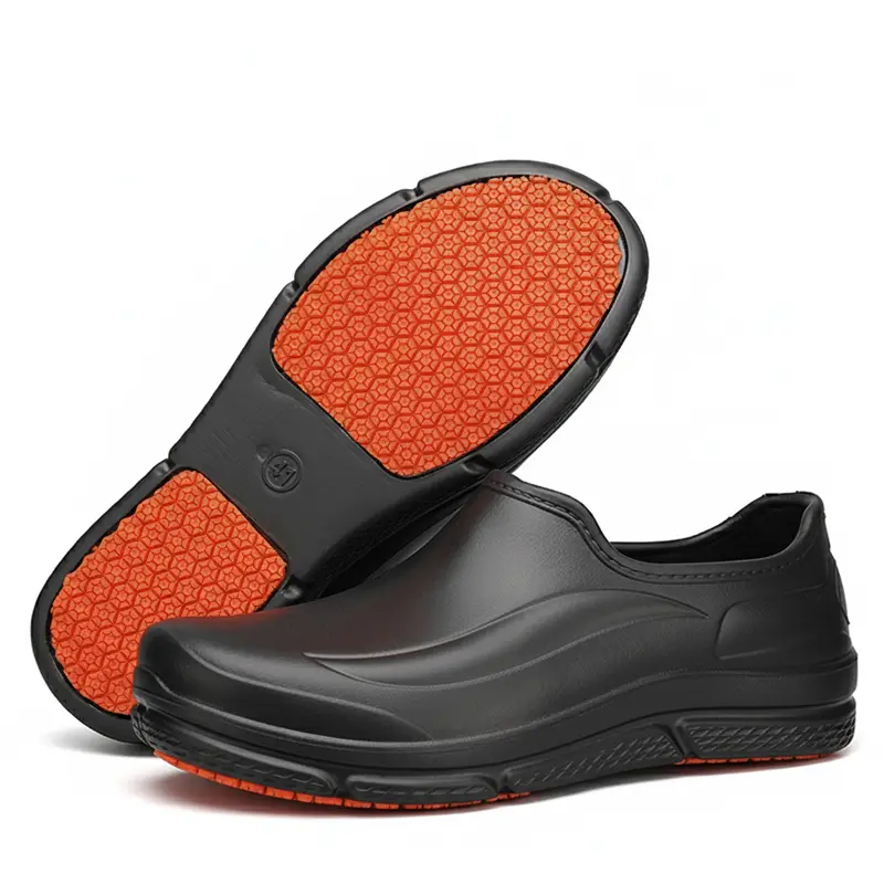 TEER Unisex Minimalist Round Toe Rubber Tassel Slip-On Chef's Walking Shoes - Waterproof, Non-Slip, Oil-Resistant, Easy-to-Clean, Standard Sizes Men's Mules & Clogs Footwear