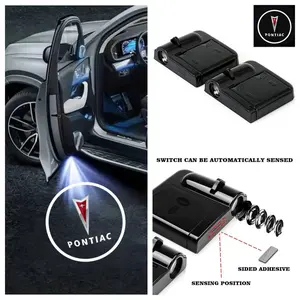 4 Pack Pontiac Logo Car Door Projector Lights, LED Welcome Ghost Shadow Courtesy Puddle Lights for Pontiac GTO Firebird Trans Am Solstice G6 Grand Prix