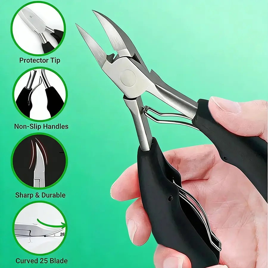 Podiatry Grade Ingrown Toenail Nippers Cuticle Cutters Paronychia Grooming Tool Professional Manicure Pedicure Kit for Foot Hand Care