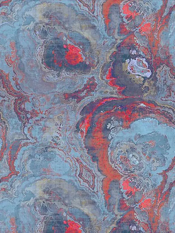 Agate Lava Grasscloth Printed Wallpaper