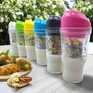 Portable Milk Cereal Cup, Practical and Stylish, Ideal for Outdoor Breakfast, Office Lunch, Camping, Sports, Holiday Gift, Bpa Free Containers, Overnight Oats Containers
