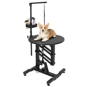 Grooming Table for Dogs, 24" Hydraulic Lift Dog Grooming Table – Adjustable Height, 250LB Capacity, Non-Slip Silicone Top, Foldable for Home & Salon Use