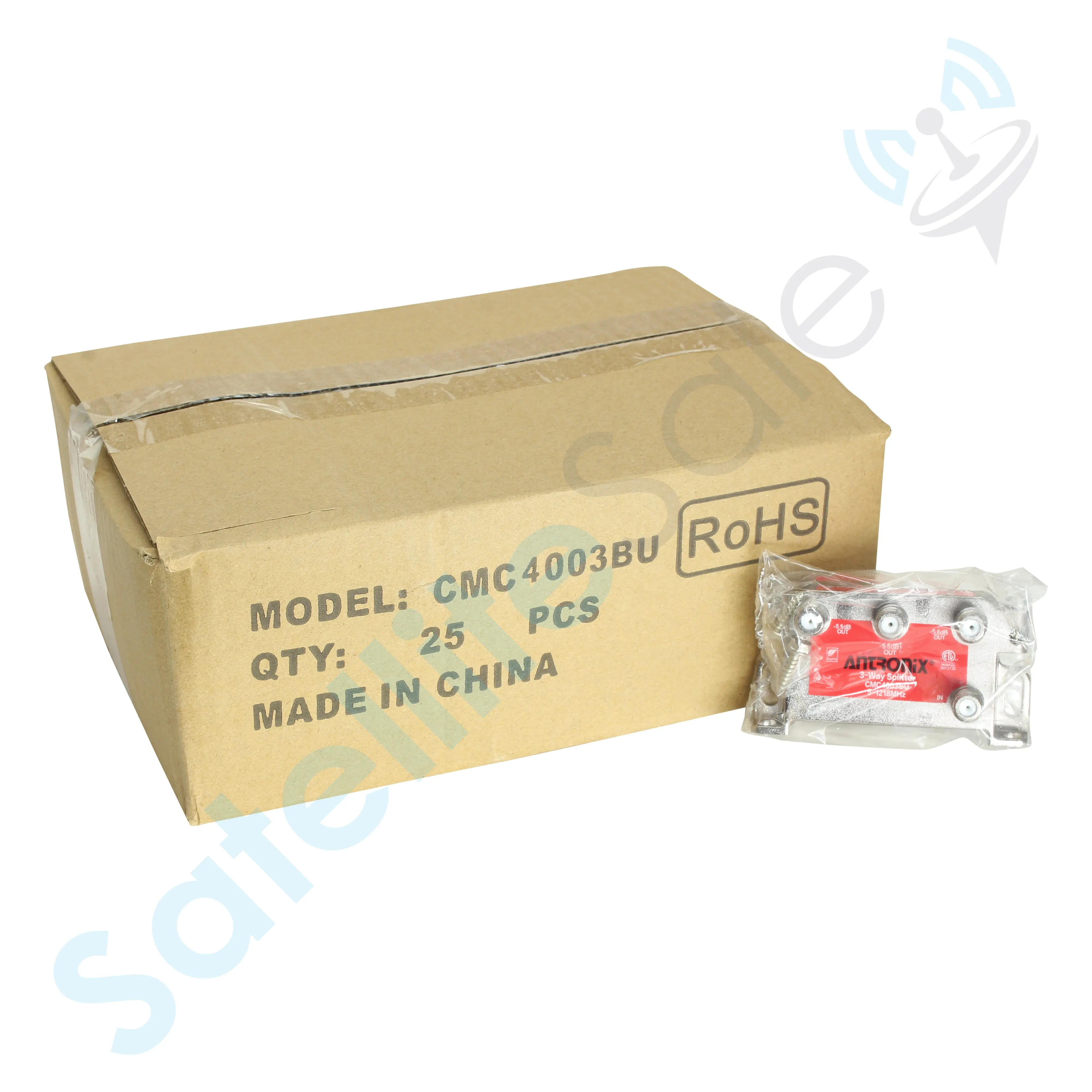 Antronix CMC4003BU 3-Way Coaxial Splitter 5-1218MHz -5.5dB 75 Ohm 25-Pack