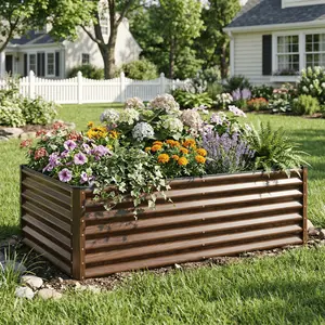 SnugNiture 8x4x2 ft Modular Metal Raised Garden Bed