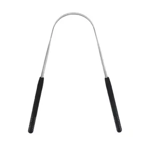1 piece Hypoallergenic Stainless Steel Tongue Scraper with Ergonomic Plastic Handle - Fresh Breath Oral Care Tool, Durable Metal Cleaner, Easy to Use for Adults, Tongue Cleaner