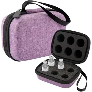 6 Slots Insulin Holder Fridge Storage Carrying Case, Insulin Vial Organizer Bag Fitting 10ml Vial Short Size Cotton Cushion Dual