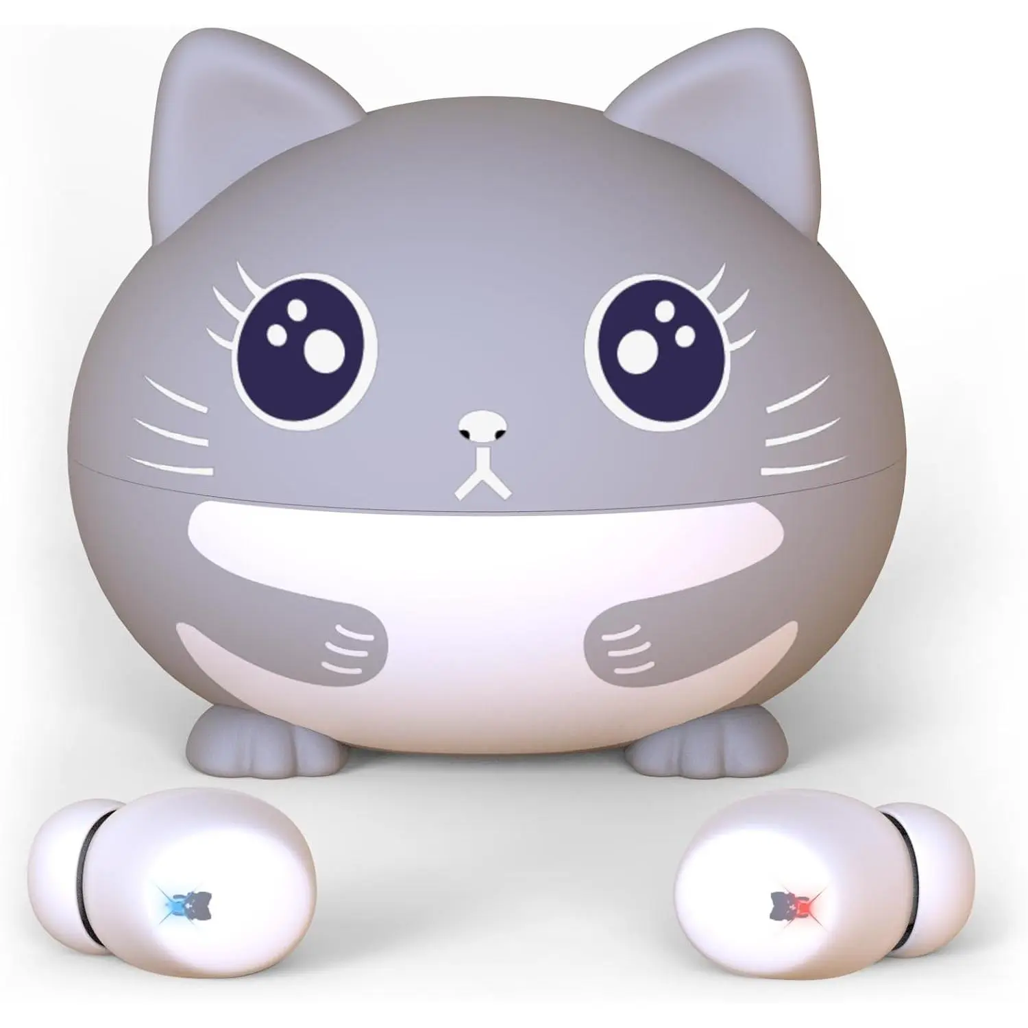 SQ-HPS017 Kids Earbuds, Cat Wireless Headphones for Kids with Chaging Case, 85dB Safe Volume, IPX6 Waterproof, Passive Noise Cancelling, Touch Control, 30H Playtime, Wireless Earbuds for Girls Boys Teen