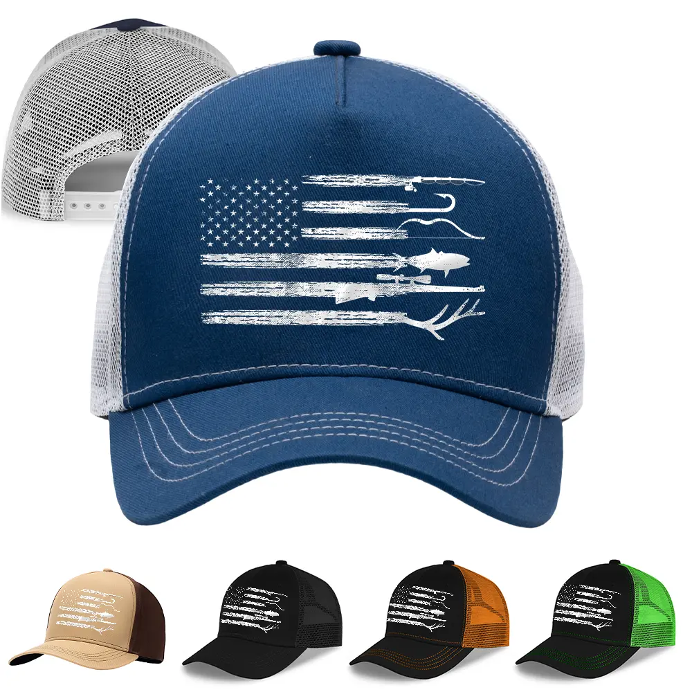 Men's hunting, fishing and baseball cap, American flag natural camouflage hat. Father's Day gift idea. Patriotic hat. Fashionable casual sun hat. Lightweight and breathable outdoor dad hat.