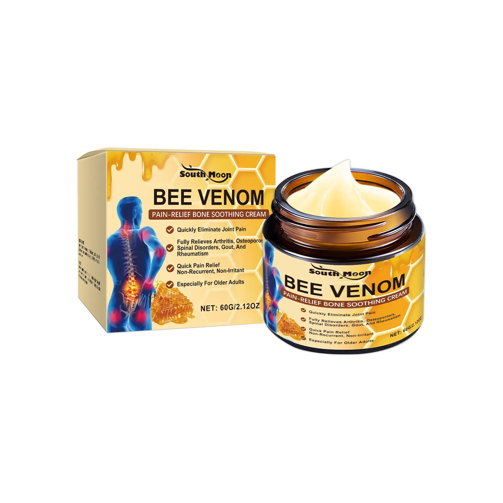 South Moon Joint Repair Cream - Topical Body Cream for Soothing Joint Pain, Swelling, Discomfort, Portable External Massage Care