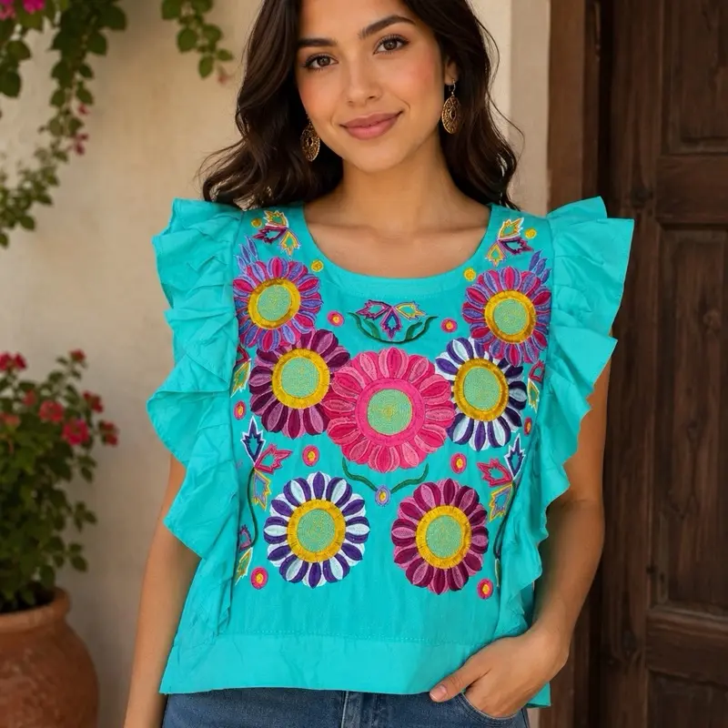 Blusa alitas en tela Rayon