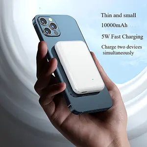 Magnetic Power Bank 10000mAh, Mini Wireless Portable Charger, Fast Charging Bank, Type-C & Micro USB Input, USB Output, LED Power Display, Suitable For iPhone 16/15/14/13/12 Series and Samsung Android Phones