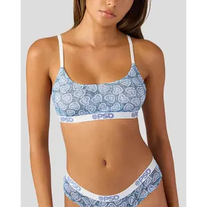 PSD Womens Country Rose Scoop Bralette - Breathable Mesh Fabric Bralette with Adjustable Straps, Soft Comfortable and Cute Womenswear
