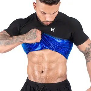 [Kewlioo Official] Men's Heat Trapping Sauna T-Shirt for Gym Exercise Activewear Athletic Sports Clothing Workout Tops with Supportive Compression Fit and Sweat-Enhancing Design