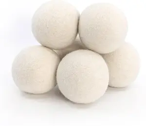 Wool Dryer Balls 6-Pack XL - 100% New Zealand Wool, Reusable & Handmade, Fragrance-Free, Natural Fabric Softener for Laundry