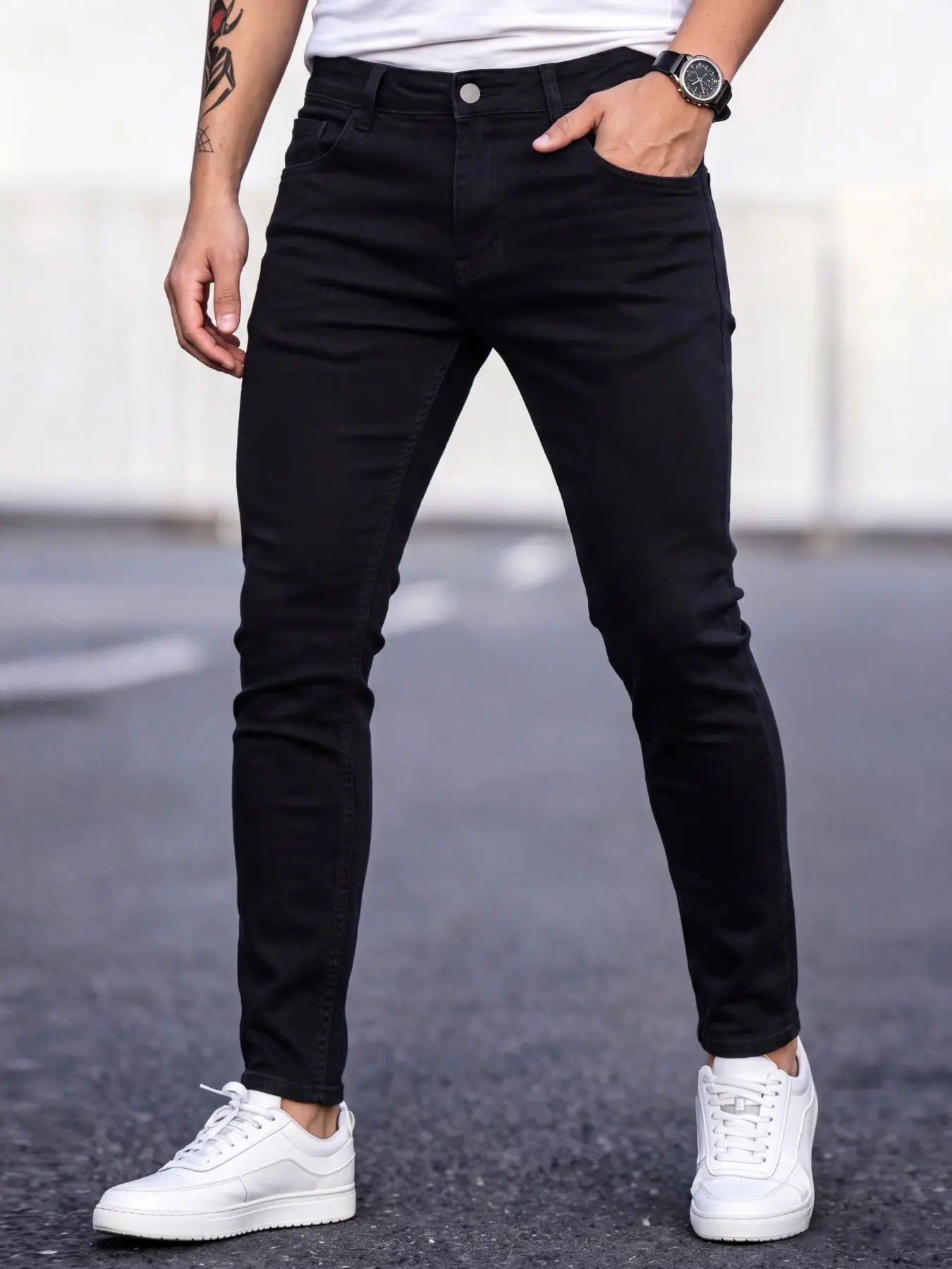 Men's Fashion Slim Fit Jeans, Comfortable Stretch Denim Fabric, Versatile Casual Long Pants, Pocket, Suitable for Work and Streetwear, Perfect Gift