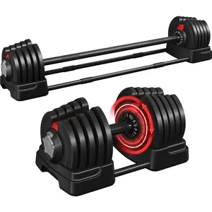 Yaheetech Quick-Adjust Dumbbell Weight Set 40LB/52.5LB/90LB, Weightlifting Set With Anti-Slip Handle For Home Gym Full Body Strength Training