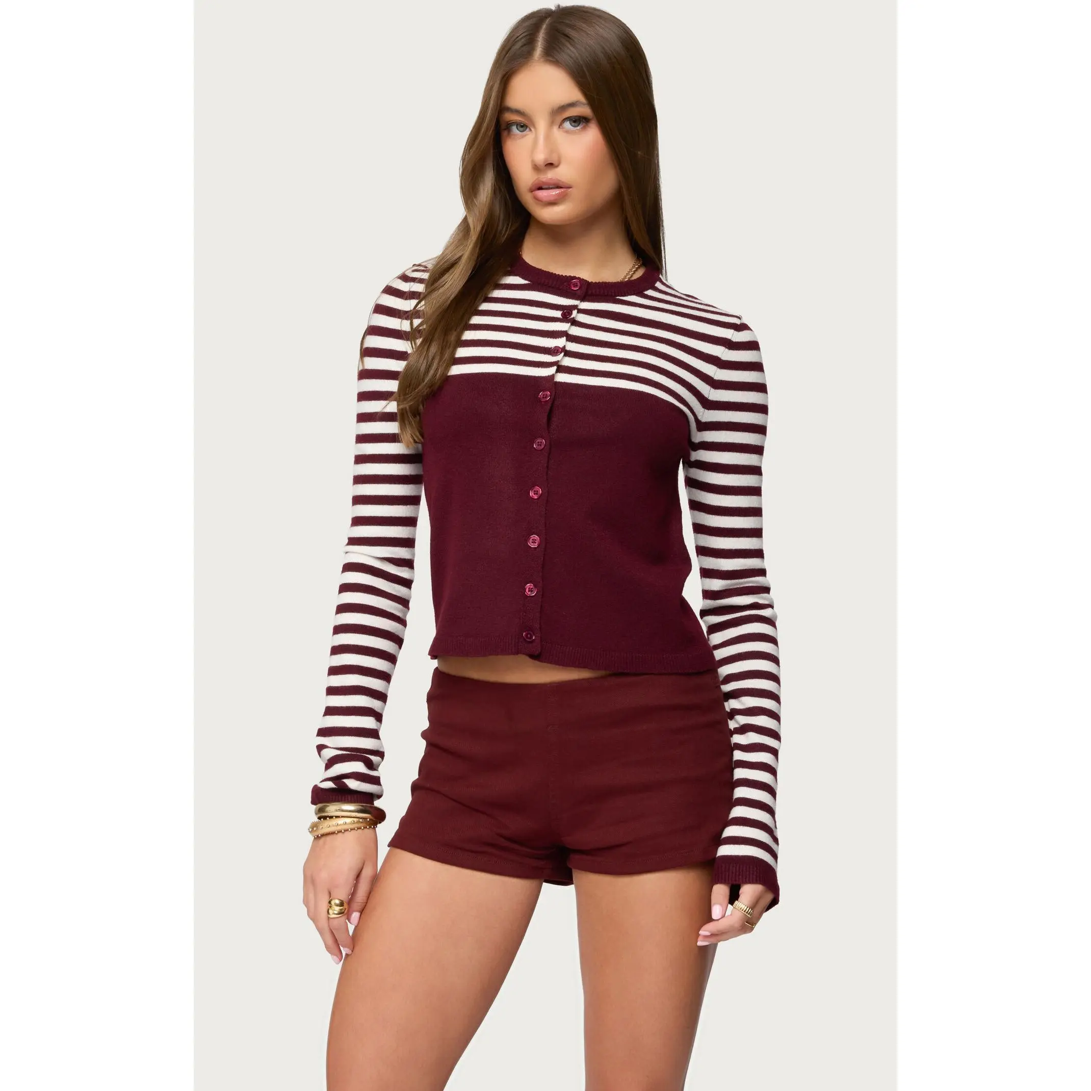 Edikted Women's Goni Stripey Knit Cardigan