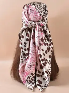 Fashion Leopard Print Head Scarves, Elegant Soft Comfortable All Seasons Head Scarves for Women, Casual Versatile Head Scarves for Daily Wear