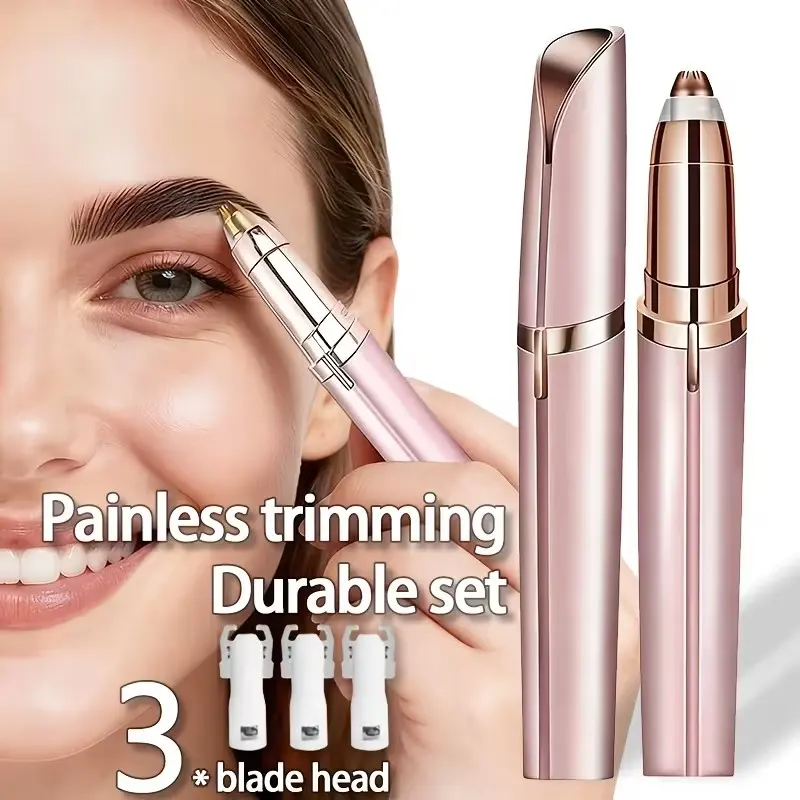 Portable USB Electric Eyebrow Trimmer, Adds Two Blades, Longer Lifespan, Automatic Eyebrow Groomer, Eyebrow Shaper, Beauty Shaver, Suitable for Face Hair Removal