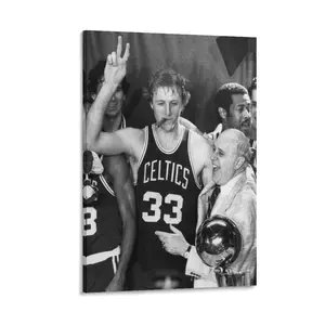 Larry Bird Happy For The Victory Poster Poster Canvas Wall Art For Bedroom Decor Bar Office Room Decor Gift