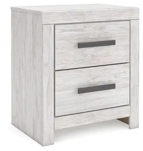 Cayboni - Two Drawer Night Stand - Whitewash