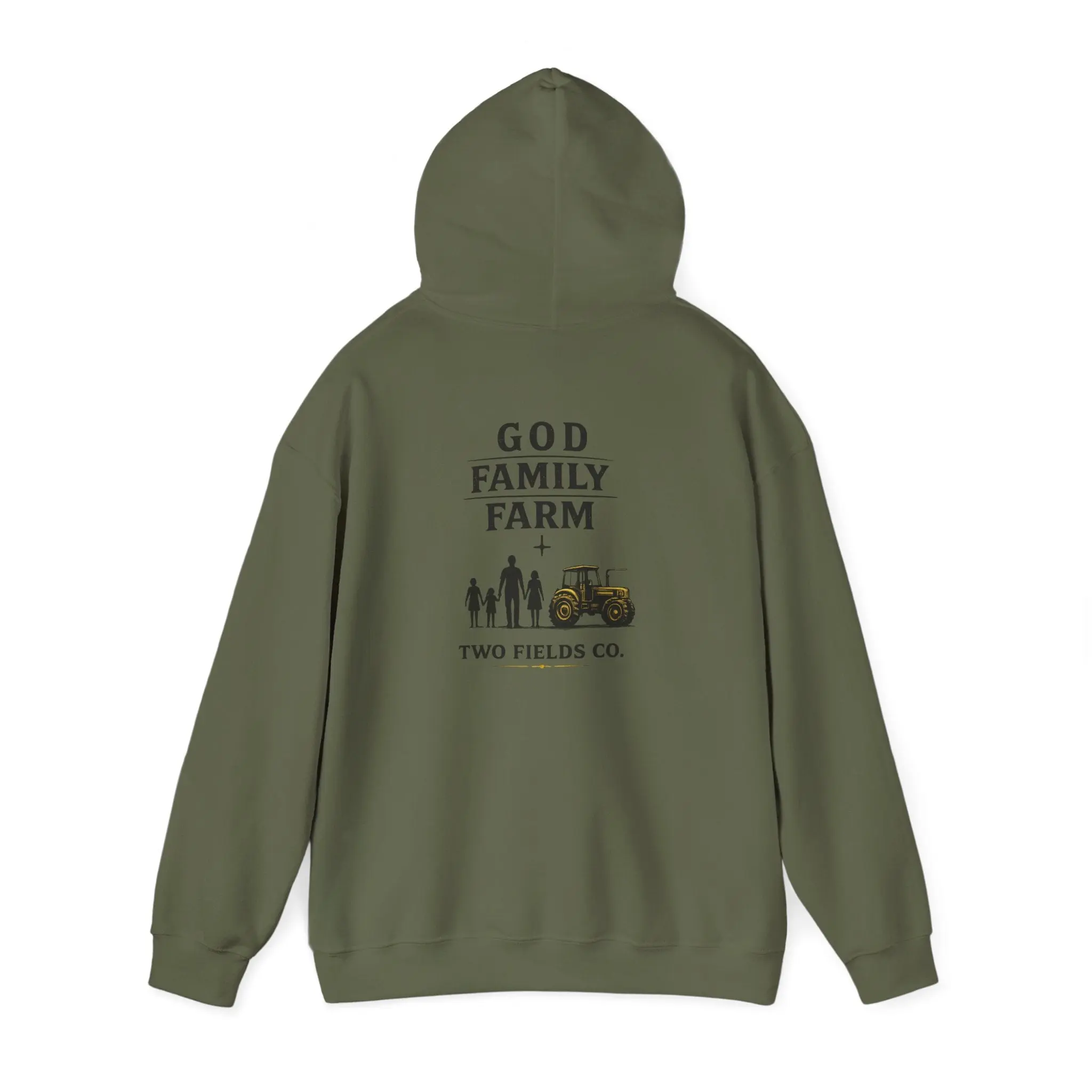 Family Farm Hoodie – Two Fields Co. Vintage Tractor & Family Graphic